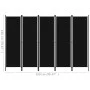 Divider screen with 5 panels black 250x180 cm by vidaXL, Room dividers - Ref: Foro24-320726, Price: 56,47 €, Discount: %