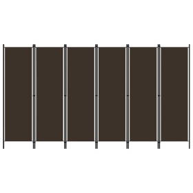 Biombo divisor de 6 paneles marrón 300x180 cm de vidaXL, Divisores de ambientes - Ref: Foro24-320728, Precio: 46,67 €, Descue...