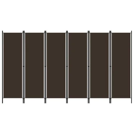 Biombo divisor de 6 paneles marrón 300x180 cm de vidaXL, Divisores de ambientes - Ref: Foro24-320728, Precio: 55,22 €, Descue...
