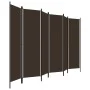 Biombo divisor de 6 paneles marrón 300x180 cm de vidaXL, Divisores de ambientes - Ref: Foro24-320728, Precio: 55,22 €, Descue...