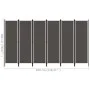 Trennwand mit 6 Paneelen anthrazitgrau 300x180 cm von vidaXL, Raumteiler - Ref: Foro24-320729, Preis: 60,78 €, Rabatt: %