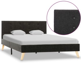 Estructura de cama de tela gris oscuro 120x200 cm