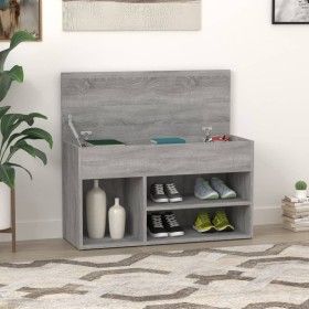 Banco zapatero madera contrachapada gris Sonoma 80x30x45 cm