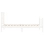 White solid wood bed frame with headboard by vidaXL, Beds and slatted bases - Ref: Foro24-3192457, Price: 101,77 €, Discount: %