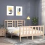 Bettgestell mit Massivholzkopfteil 140x200 cm von vidaXL, Betten und Lattenroste - Ref: Foro24-3192881, Preis: 124,71 €, Raba...