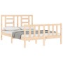 Bed frame with solid wood headboard 140x200 cm by vidaXL, Beds and slatted bases - Ref: Foro24-3192881, Price: 126,31 €, Disc...
