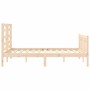 Bed frame with solid wood headboard 140x200 cm by vidaXL, Beds and slatted bases - Ref: Foro24-3192881, Price: 126,31 €, Disc...