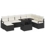 Conjunto de sofá de jardín 9 pcs Negro Poliratán