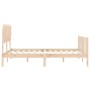 Bed frame with solid wood headboard 140x200 cm by vidaXL, Beds and slatted bases - Ref: Foro24-3193466, Price: 126,18 €, Disc...