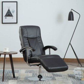 Sillón para la TV de cuero sintético negro Sillón para la TV de cuero sintético negro