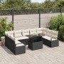 Conjunto de sofá de jardín 10 pcs Negro Poliratán