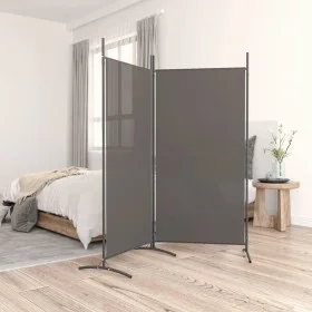 Divider screen with 2 anthracite gray fabric panels 175x180 cm by vidaXL, Room dividers - Ref: Foro24-350260, Price: 26,51 €,...