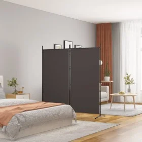 Biombo divisor de 2 paneles de tela marrón 175x180 cm de vidaXL, Divisores de ambientes - Ref: Foro24-350259, Precio: 31,84 €...