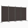 Biombo divisor de 4 paneles de tela marrón 346x180 cm de vidaXL, Divisores de ambientes - Ref: Foro24-350263, Precio: 49,10 €...