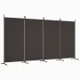 Divider screen with 4 brown fabric panels 346x180 cm by vidaXL, Room dividers - Ref: Foro24-350263, Price: 47,75 €, Discount: %