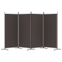 Biombo divisor de 4 paneles de tela marrón 346x180 cm de vidaXL, Divisores de ambientes - Ref: Foro24-350263, Precio: 49,10 €...
