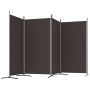 Biombo divisor de 4 paneles de tela marrón 346x180 cm de vidaXL, Divisores de ambientes - Ref: Foro24-350263, Precio: 49,10 €...