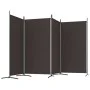 Divider screen with 4 brown fabric panels 346x180 cm by vidaXL, Room dividers - Ref: Foro24-350263, Price: 47,75 €, Discount: %
