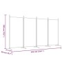 Biombo divisor de 4 paneles de tela marrón 346x180 cm de vidaXL, Divisores de ambientes - Ref: Foro24-350263, Precio: 49,10 €...