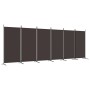 Biombo divisor de 6 paneles de tela marrón 520x180 cm de vidaXL, Divisores de ambientes - Ref: Foro24-350271, Precio: 72,08 €...