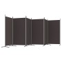 Biombo divisor de 6 paneles de tela marrón 520x180 cm de vidaXL, Divisores de ambientes - Ref: Foro24-350271, Precio: 72,08 €...