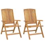 Reclining garden chairs and cushions 2 pcs solid teak wood by vidaXL, Garden chairs - Ref: Foro24-3196450, Price: 278,95 €, D...