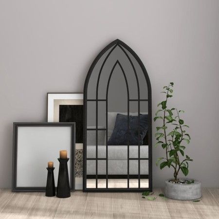 Black iron mirror for indoor use 100x45 cm by vidaXL, Mirrors - Ref: Foro24-3093524, Price: 109,70 €, Discount: %