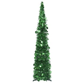 Árbol de Navidad artificial plegable PET verde 120 cm