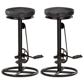 Küchenhocker 2 Einheiten schwarzes echtes Ziegenleder von vidaXL, Küchenhocker - Ref: Foro24-286968, Preis: 206,64 €, Rabatt: %