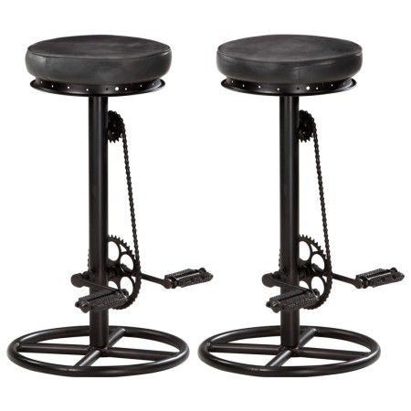 Küchenhocker 2 Einheiten schwarzes echtes Ziegenleder von vidaXL, Küchenhocker - Ref: Foro24-286968, Preis: 206,64 €, Rabatt: %