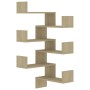 Estante esquina pared 2uds contrachapado color roble 40x40x50cm