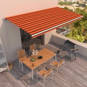 Orange and brown retractable manual awning 600x350 cm by vidaXL, Awnings - Ref: Foro24-3069040, Price: 564,86 €, Discount: %