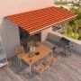 Toldo manual retráctil naranja y marrón 600x350 cm de vidaXL, Toldos - Ref: Foro24-3069040, Precio: 564,20 €, Descuento: %