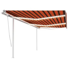 Manuell ausfahrbare Markise mit orangefarbener und brauner LED 6x3,5 m von vidaXL, Markisen - Ref: Foro24-3070085, Preis: 883...