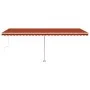 Automatic awning LED wind sensor orange brown 600x350 cm by vidaXL, Awnings - Ref: Foro24-3069695, Price: 943,78 €, Discount: %