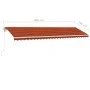 Automatic awning LED wind sensor orange brown 600x350 cm by vidaXL, Awnings - Ref: Foro24-3069695, Price: 943,78 €, Discount: %