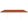 Automatic awning LED wind sensor orange brown 6x3.5 m by vidaXL, Awnings - Ref: Foro24-3070095, Price: 976,45 €, Discount: %