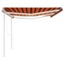 Automatic awning LED wind sensor orange brown 6x3.5 m by vidaXL, Awnings - Ref: Foro24-3070095, Price: 976,45 €, Discount: %