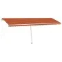 Manual retractable awning with orange and brown LED 600x350 cm by vidaXL, Awnings - Ref: Foro24-3069685, Price: 884,96 €, Dis...