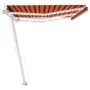 Manual retractable awning with orange and brown LED 600x350 cm by vidaXL, Awnings - Ref: Foro24-3069685, Price: 884,96 €, Dis...