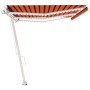 Manuell einziehbare Markise mit orangefarbener und brauner LED 600 x 350 cm von vidaXL, Markisen - Ref: Foro24-3069685, Preis...