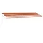 Manual retractable awning with orange and brown LED 600x350 cm by vidaXL, Awnings - Ref: Foro24-3069685, Price: 884,96 €, Dis...