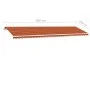 Manual retractable awning with orange and brown LED 600x350 cm by vidaXL, Awnings - Ref: Foro24-3069685, Price: 884,96 €, Dis...