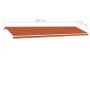 Manuell einziehbare Markise mit orangefarbener und brauner LED 600 x 350 cm von vidaXL, Markisen - Ref: Foro24-3069685, Preis...