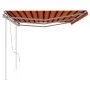 Toldo manual retráctil con postes naranja y marrón 6x3,5 m de vidaXL, Toldos - Ref: Foro24-3070080, Precio: 702,59 €, Descuen...