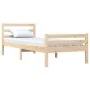 Solid wood bed frame 100x200 cm by vidaXL, Beds and slatted bases - Ref: Foro24-814809, Price: 68,86 €, Discount: %