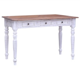 Weißer Schreibtisch aus recyceltem Holz mit Schubladen 117x57x75 cm von vidaXL, Schreibtische - Ref: Foro24-283908, Preis: 26...