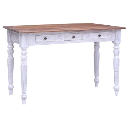 Weißer Schreibtisch aus recyceltem Holz mit Schubladen 117x57x75 cm von vidaXL, Schreibtische - Ref: Foro24-283908, Preis: 26...