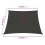 Segelmarkise HDPE anthrazit 160 g/m² 4/5x4 m von vidaXL, Sonnenschirme - Ref: Foro24-311106, Preis: 41,02 €, Rabatt: %