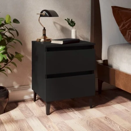 Black plywood nightstand 40x35x50 cm by vidaXL, Nightstands - Ref: Foro24-805871, Price: 65,87 €, Discount: %